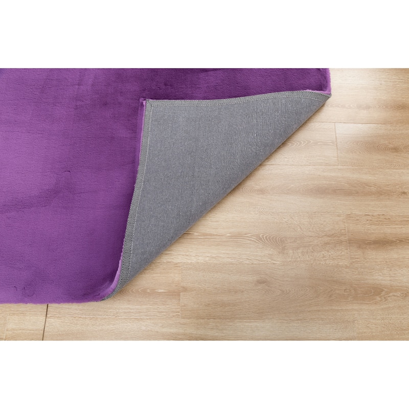 Rabbit-Collection Thick Faux-Fur Area Rug