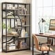 preview thumbnail 20 of 30, Bookshelf 5 Shelf Industrial Etagere Bookcase for Bedroom, Living Room, Home Office Bright Brown