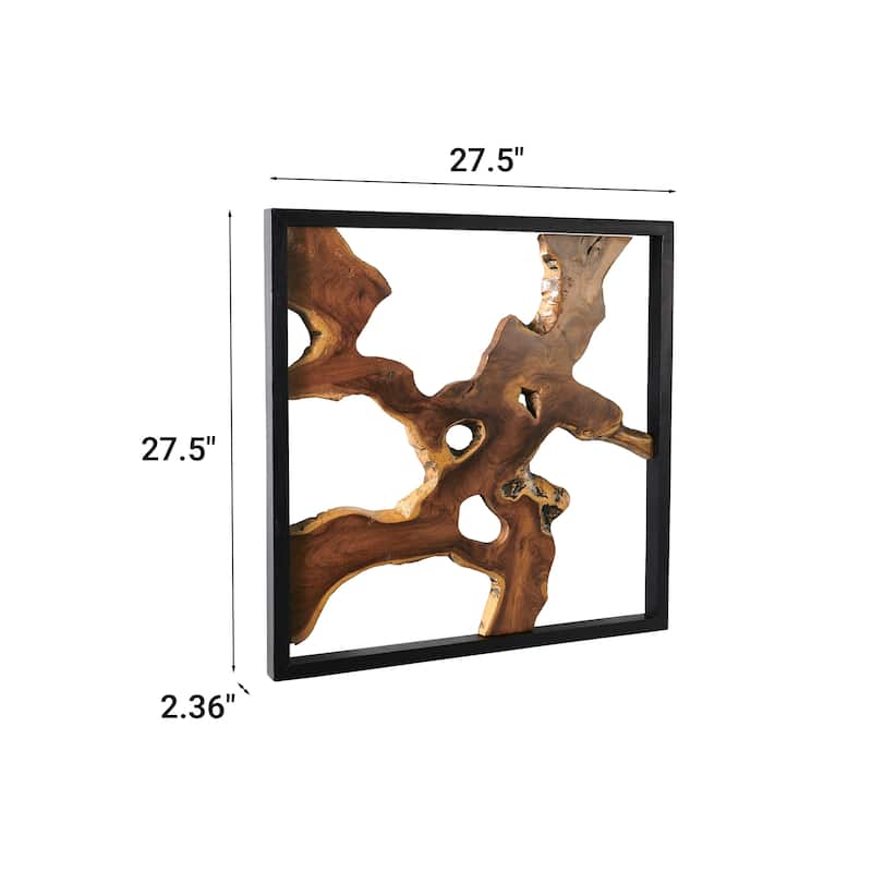 Greenage Teak Wall Decor Natural Live Edge Hanging Art Sculpture
