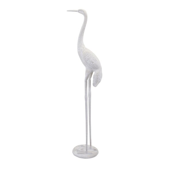 IMAX Home 81756 Aria Large Aluminum Crane Statue - White