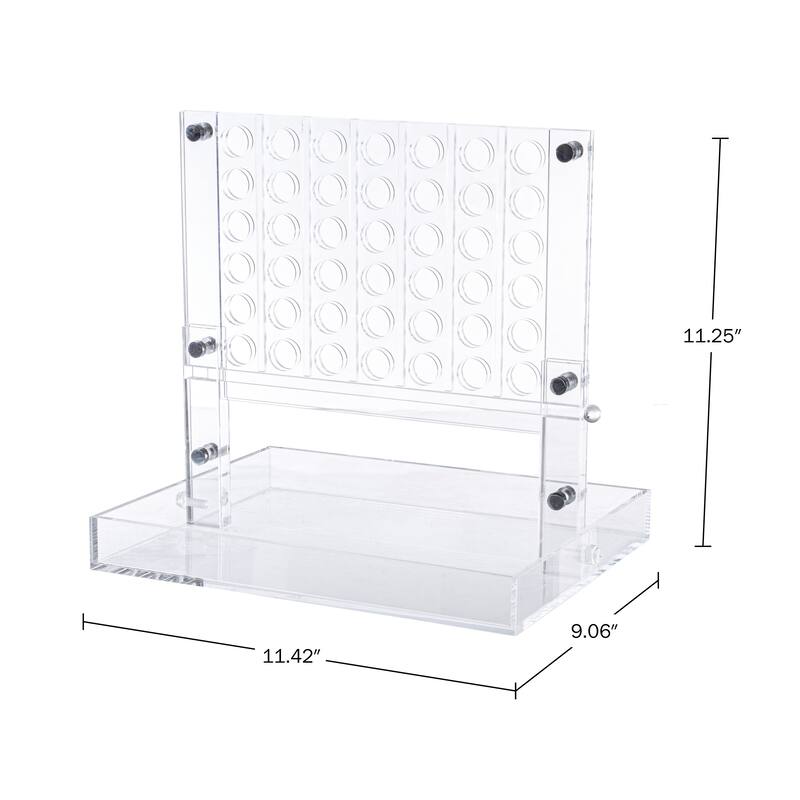 Acrylic 4 in a Row Game – Fun Strategy Game and Tabletop Decoration by Trademark Games (Black and White)