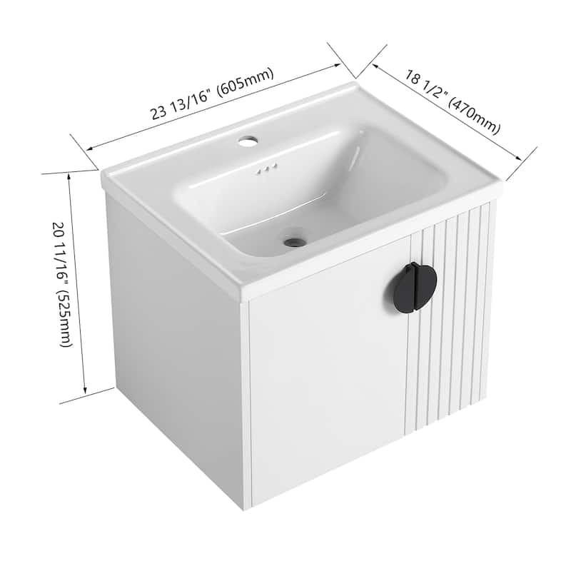 Topcraft Wall Mounted Bathroom Vanity with Sink