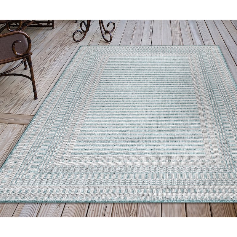 Liora Manne Malibu Etched Border Indoor/Outdoor Rug