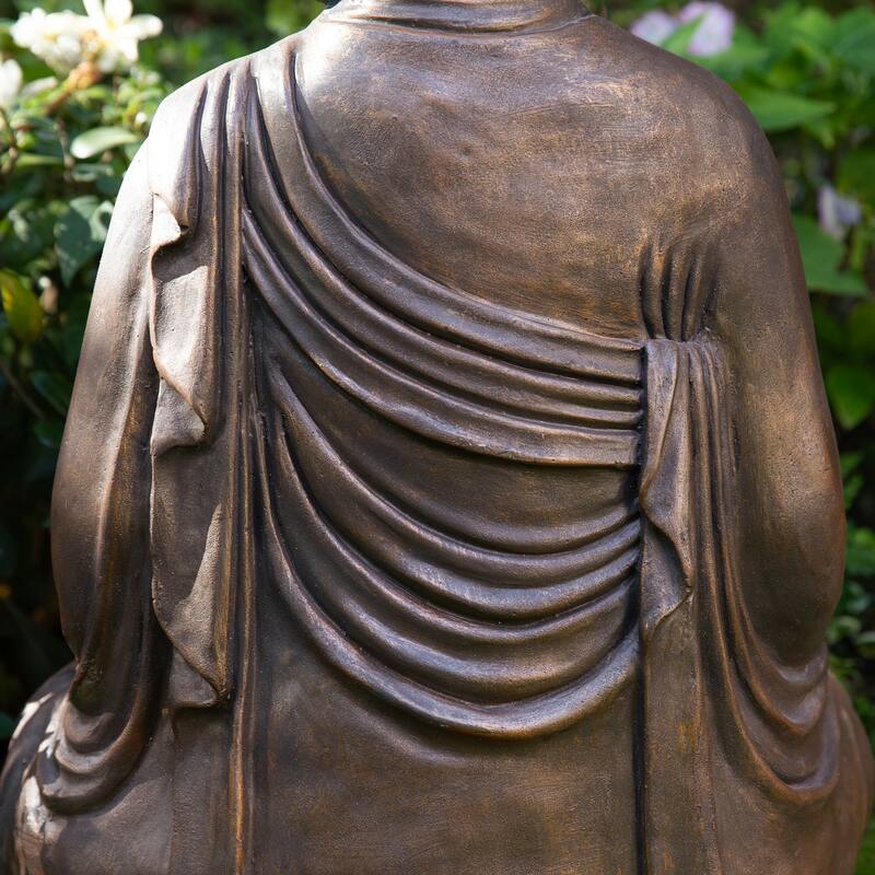Glitzhome Zen-Style MgO Meditating Garden Buddha Statues Monk Sculpture Indoor Outdoor