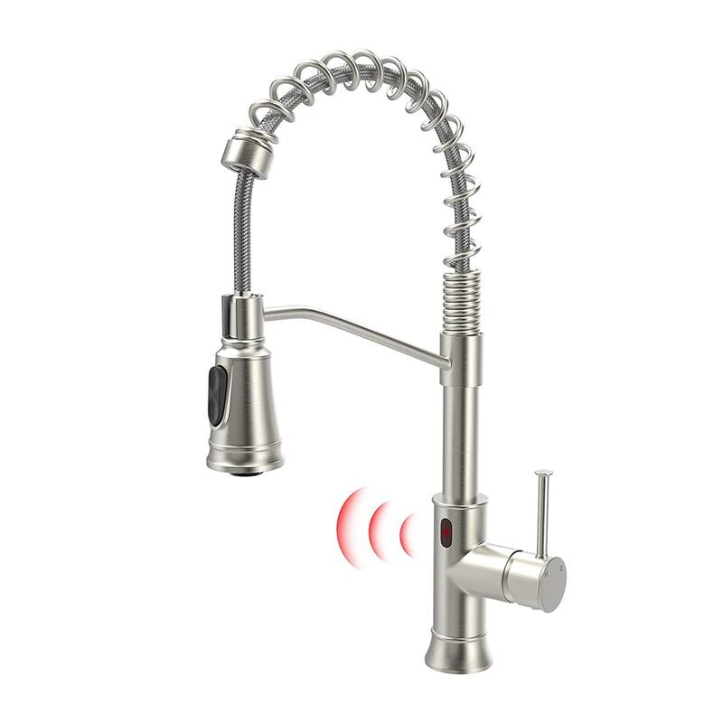 Touchless Kitchen Sink Faucet with Pull Down Sprayer - Wire drawing