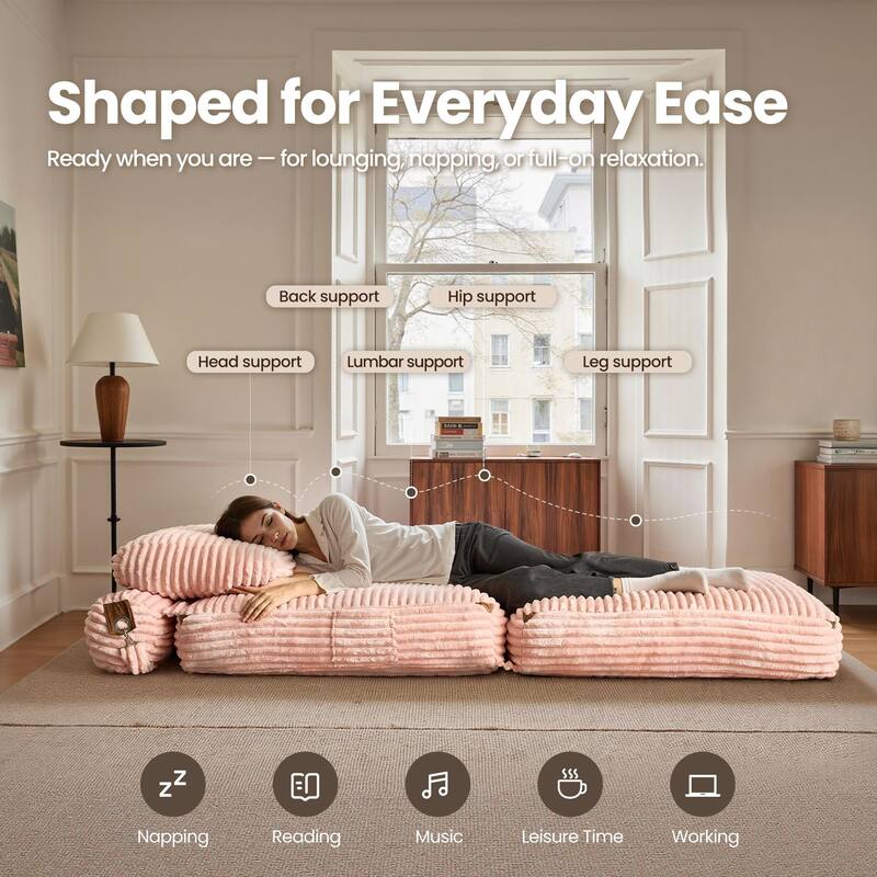 OVIOS Corduroy Foldable ​Compressed Sleeper Sofa