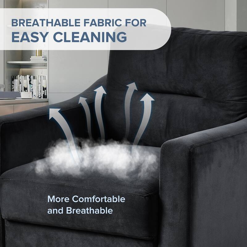 Black 32.2" Accent Chair with Hardwood Frame