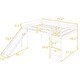 preview thumbnail 8 of 12, Full Size Loft Bed with Slide , Sturdy Pine Wood Construction, Guard Rails, and Slatted Design