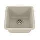 preview thumbnail 1 of 5, 15 Inch Lexicon Platinum Quartz Composite Drop-in Undermount Single Bowl Galaxy Beige Kitchen Sink LP-1515-B-SO - 15x15