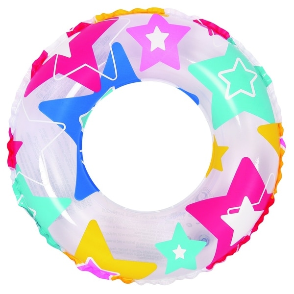 24" Colorful Star Print Inflatable Swimming Pool Inner Tube Ring Float
