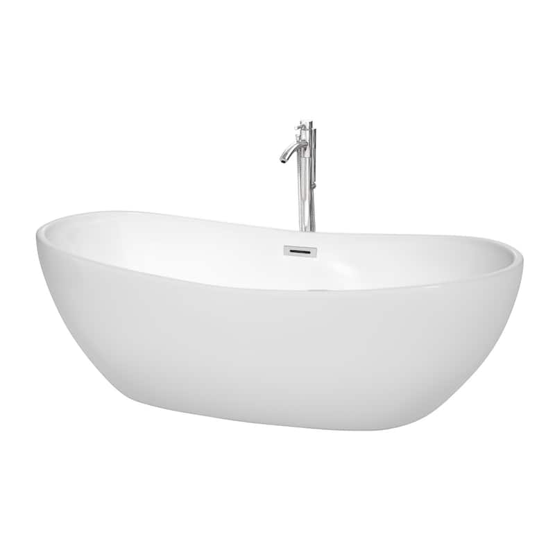 Wyndham Collection Rebecca 70" Freestanding Acrylic Soaking Tub with