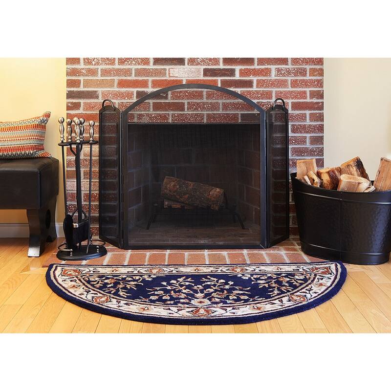 Minuteman International Arched Three-Fold Fireplace Screen, 52.5 Inch Long, Graphite Finish