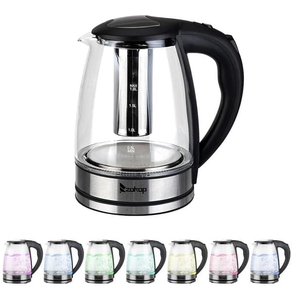 1500W 1.8L Electric Kettle Water Heater, Glass Tea, Coffee Pot, Auto