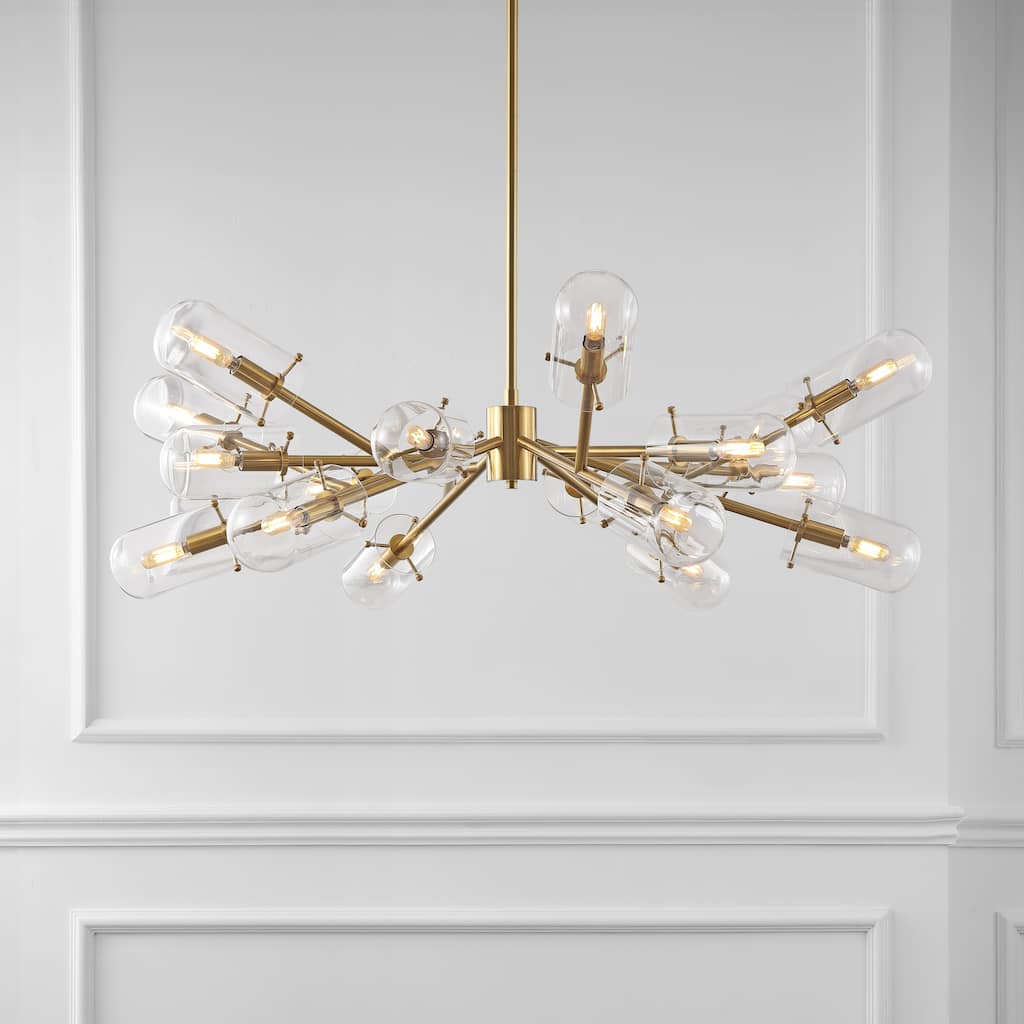 SAFAVIEH Couture Pricilla Retro Mid-Century Modern Metal/Glass Sputnik Chandelier - 45 In. W x 45 In. D x 29 / 59 In. H