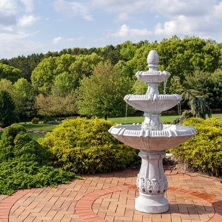 Sunnydaze 3-Tier Gothic Finial Outdoor Garden Water Fountain - 73