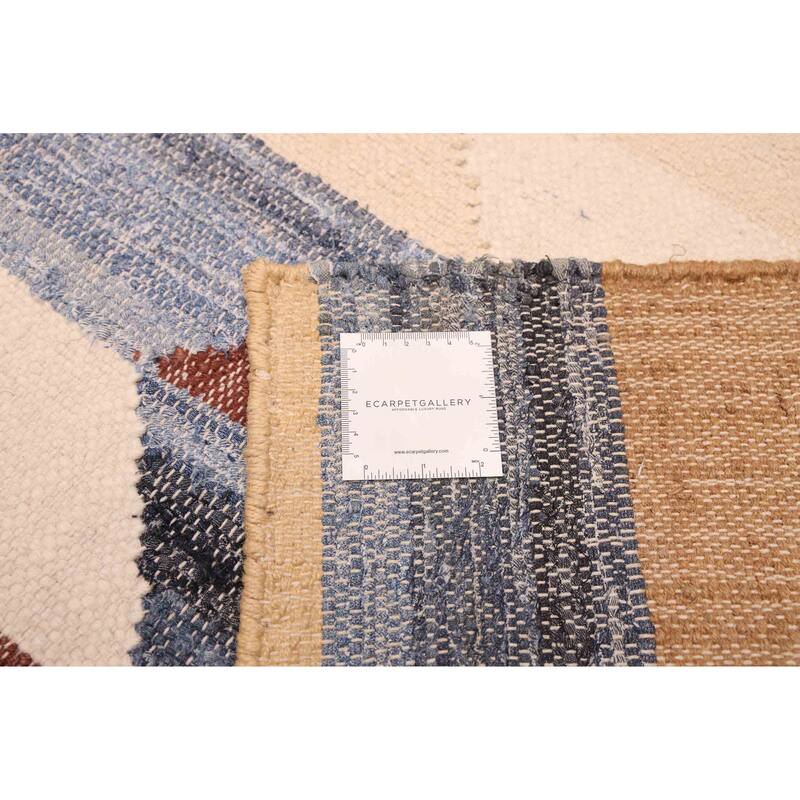 ECARPETGALLERY Flat-Weave Palas Denizli Ivory Kilim - 5'2 x 8'0