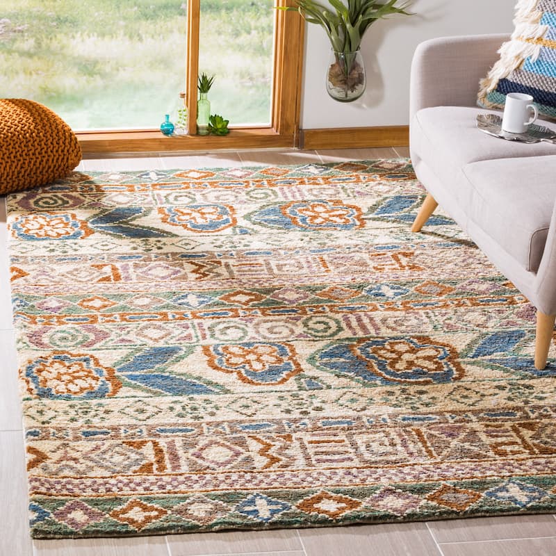 SAFAVIEH Handmade Bohemian Theolinde Boho Jute Rug - 5' x 8' - Bleach/Gold