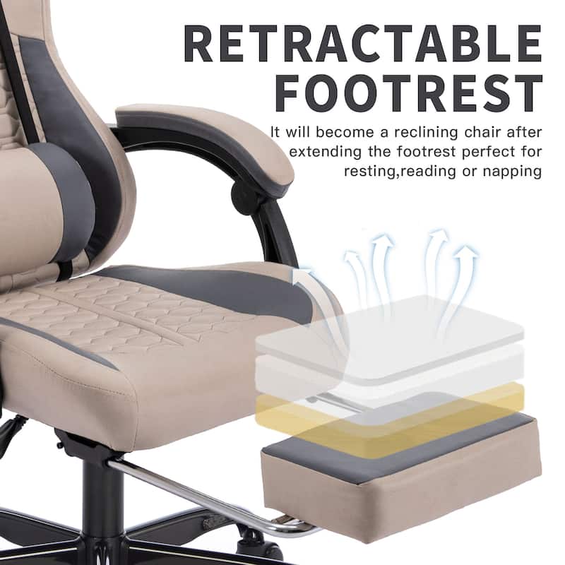 Gaming Chair with Massage,Ergonomic PC Gaming Chair with Footrest Comfortable Headrest and Lumbar Support,High Back