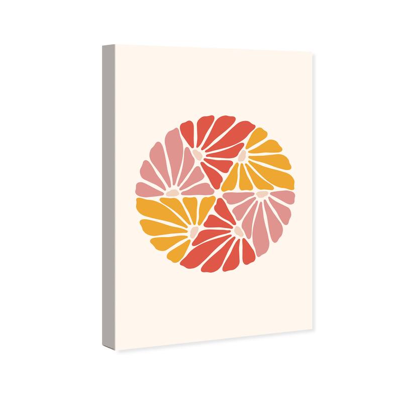Wynwood Studio Canvas Floral and Botanical Floral Cake Orange and Dark Orange Modern & Contemporary Wall Art Canvas Print