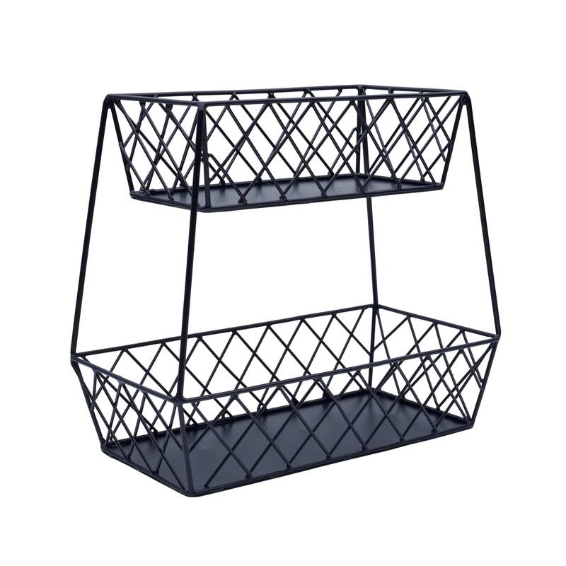 Gourmet Basics by Mikasa Lattice Farm Storage Basket 2 Tier - 14" x 12.5"