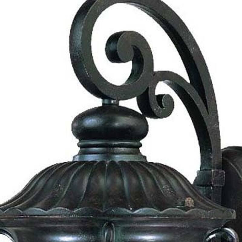 Aluminum Outdoor Wall Light with Seeded Glass Dimmable LED - 11.63” x 9.38” x 22.75” (D x W x H)