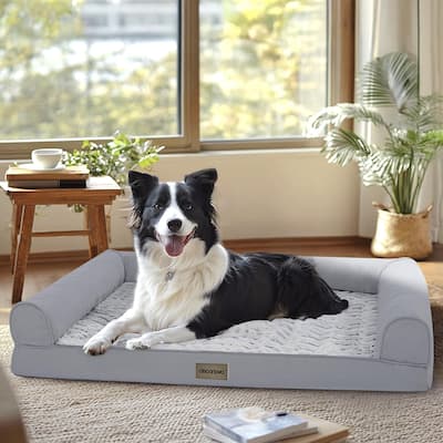 Deconovo Orthopedic Waterproof Dog Sofa Bed with Velvet Cover