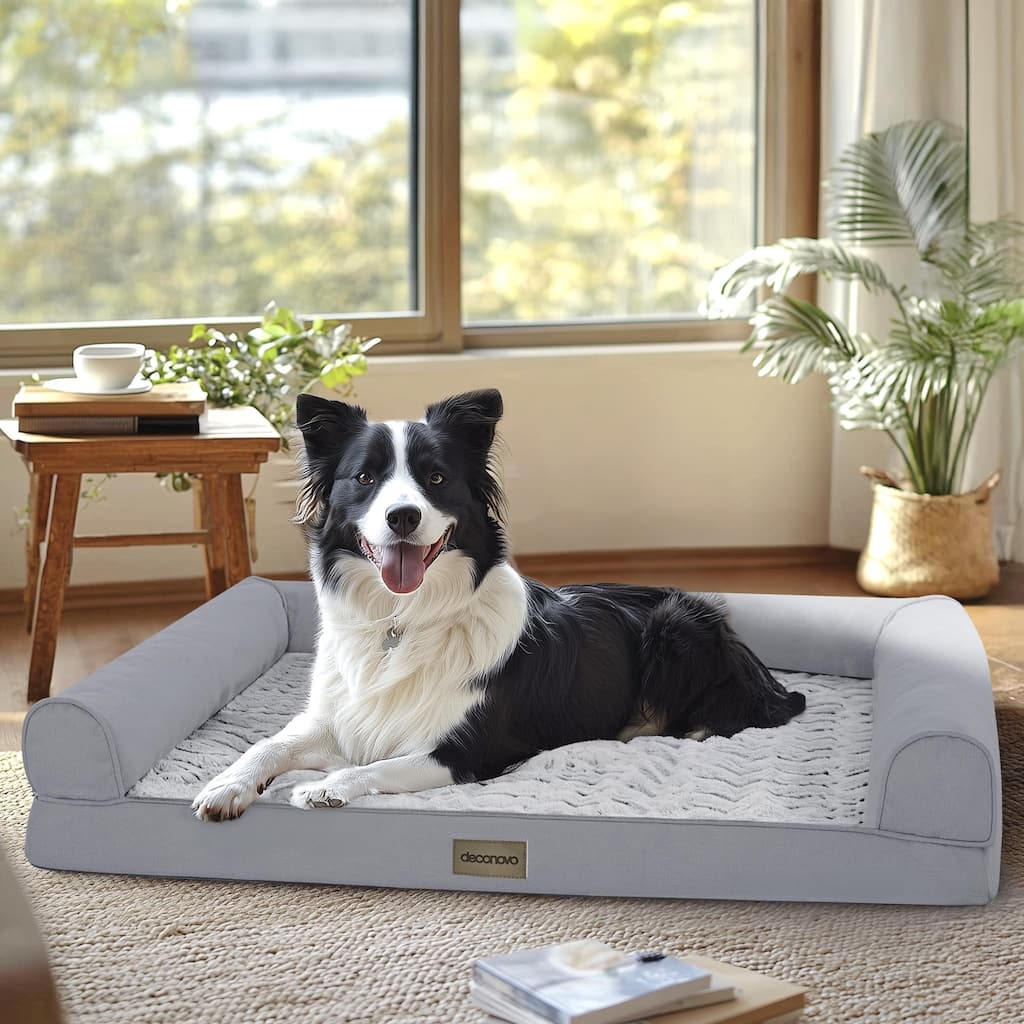 Deconovo Orthopedic Waterproof Dog Sofa Bed with Velvet Cover