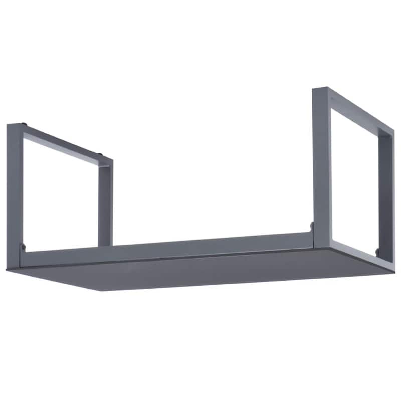 Coffee Table, Silver Aluminum Sled Base, 35 Inch Rectangular Glass Top