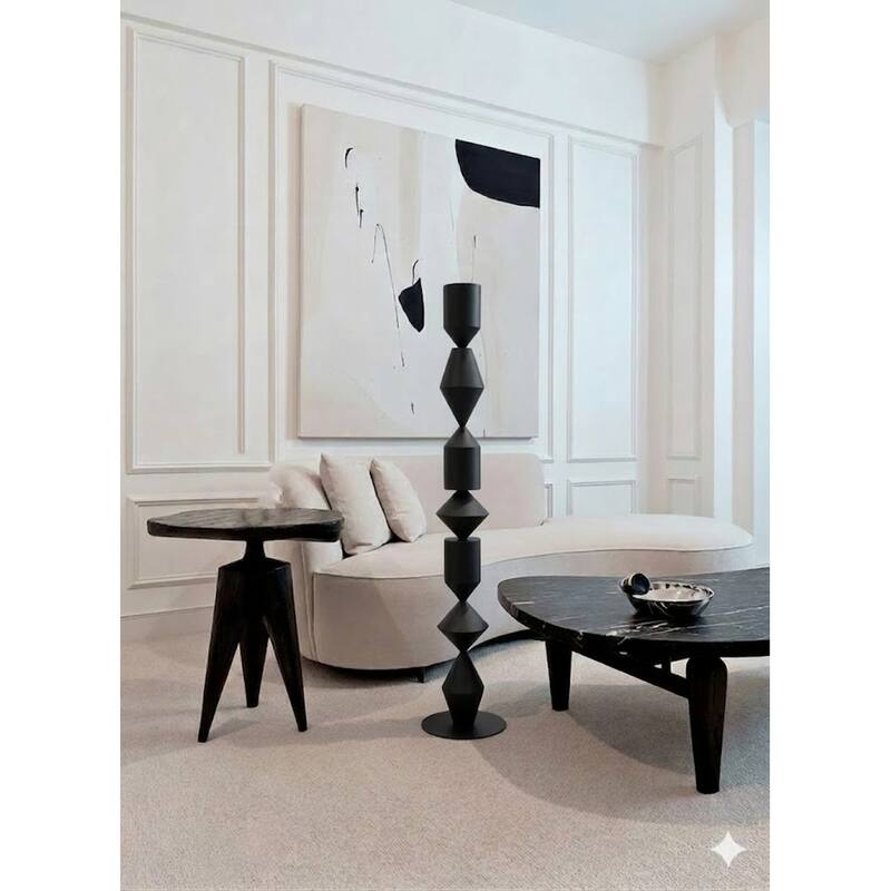 1-Light Black Iron Floor Lamp With A White Acrylic Shade