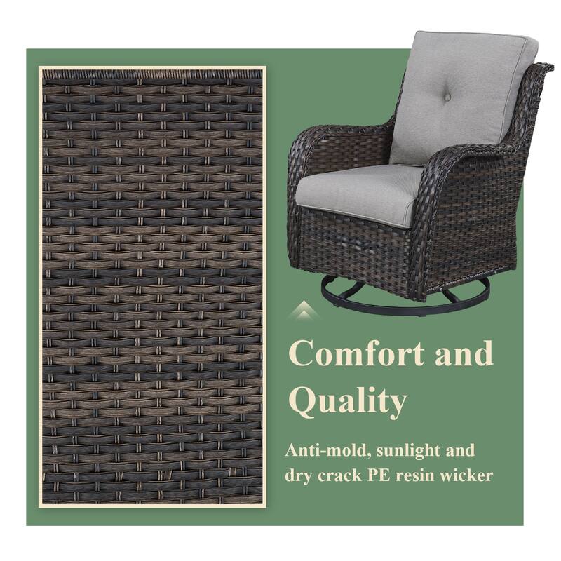 Gymojoy 7 Piece Outdoor Sofa Swivel Rocker Chairs Set