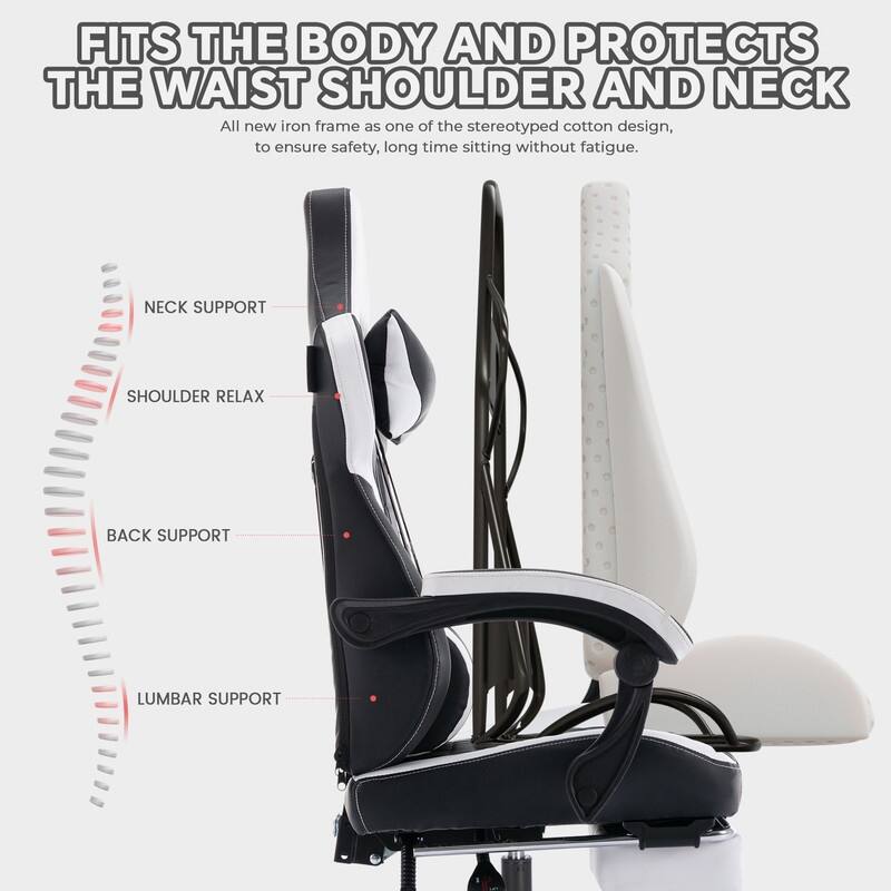 Adults with Footrest Swivel Video Game Chair