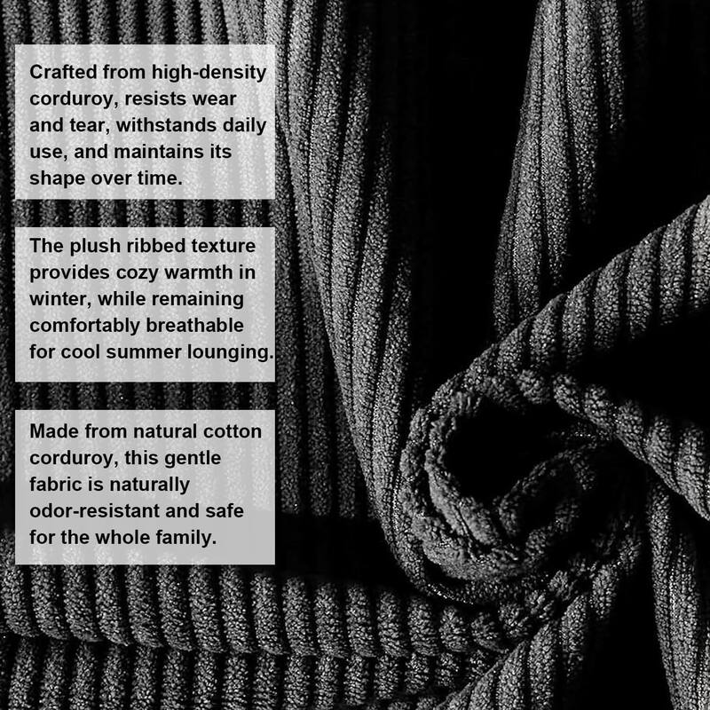 Convertible Corduroy Sleeper Sofa Bed, with Fixed-Shape Frame