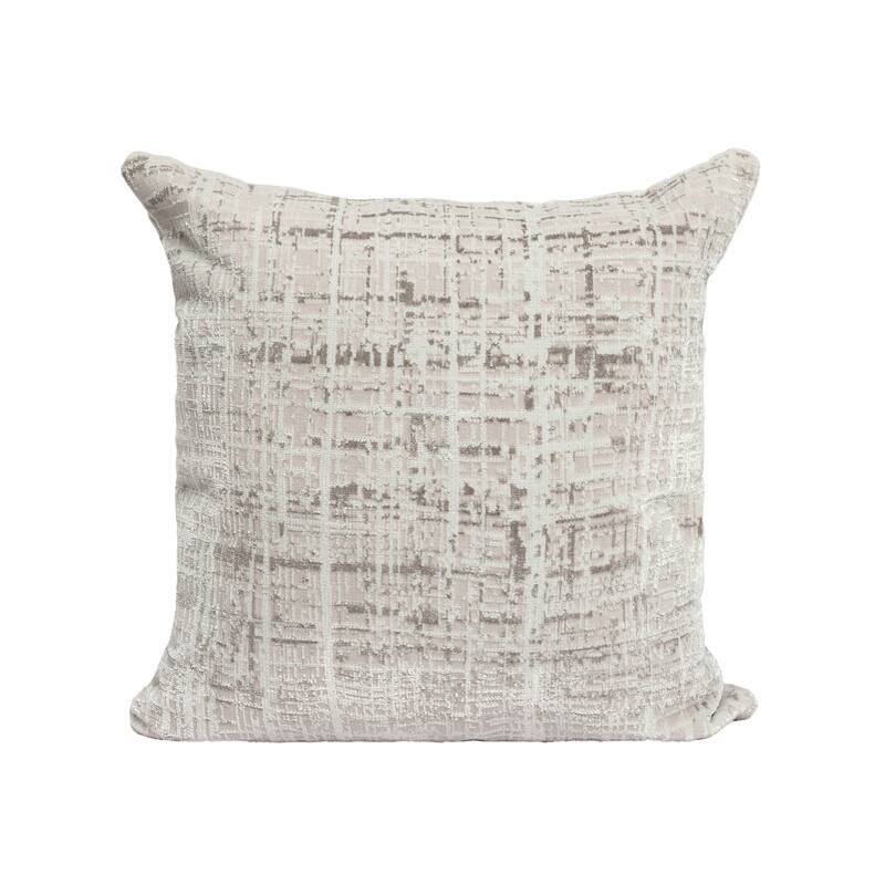 Sevita Gray/ Beige Modern Abstract Acrylic Blend Throw Pillow