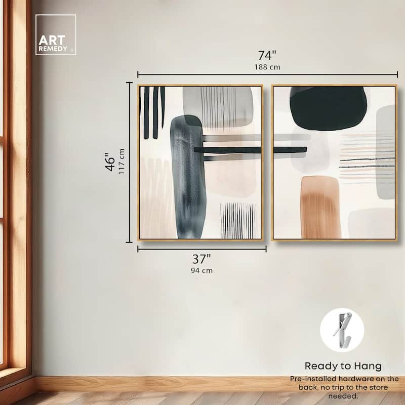 Softened Dimensions Canvas Set of 2 by Art Remedy