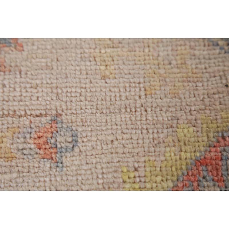 Hand Knotted Oriental 100% Wool Carpet Transitional All-Over Beige & Ivories Oushak Area Rug - 8' 9'' X 6' 0''