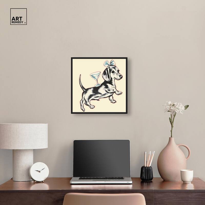 Martini Pup II Canvas by Art Remedy