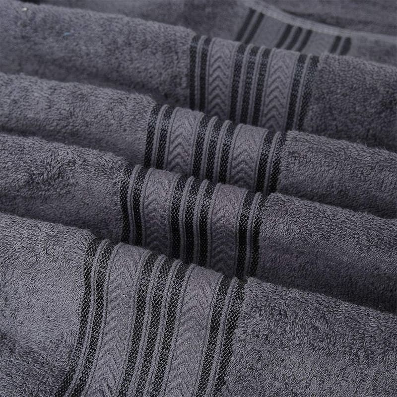 Décor&More BathEssentials 100% Cotton Extra Heavy 6 Piece Bath Towel Set - Grey