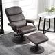 preview thumbnail 10 of 16, HOMCOM Recliner Chair with Ottoman, Swivel PU Leather High Back Armchair w/ Footrest Stool, 135° Adjustable Backrest Bronze