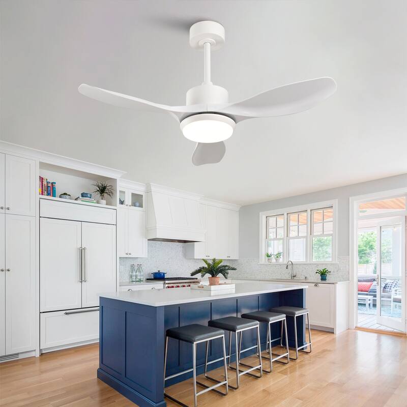 Sofucor 42/52 Inch Ceiling Fan With Light,3 ABS Blades Remote Control,Reversible DC Motor With Dimmable LED