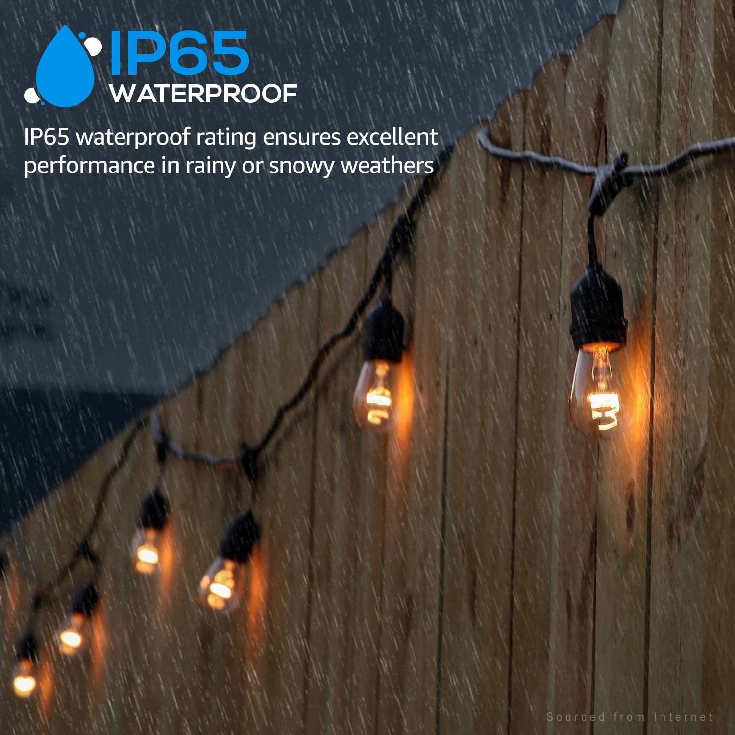 50ft Outdoor Patio String Lights Extendable Retro Style Hanging Lights for Festivals and Events 24 Sockets Weatherproof Commercial Grade Garden E