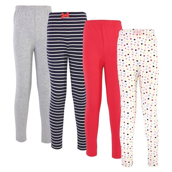 slide 1 of 1, Touched by Nature Toddler, Big Kids and Youth Girl Organic Cotton Leggings 4pk, Colorful Dot Colorful Dot - 2T