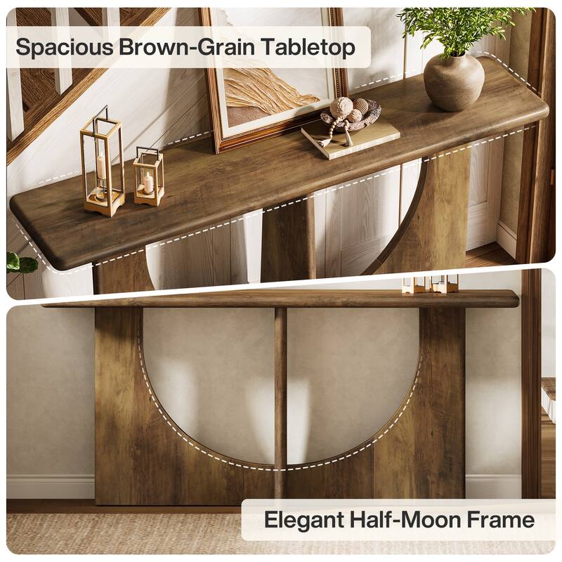 71-Inch Console Table with Sturdy Geometric Frame