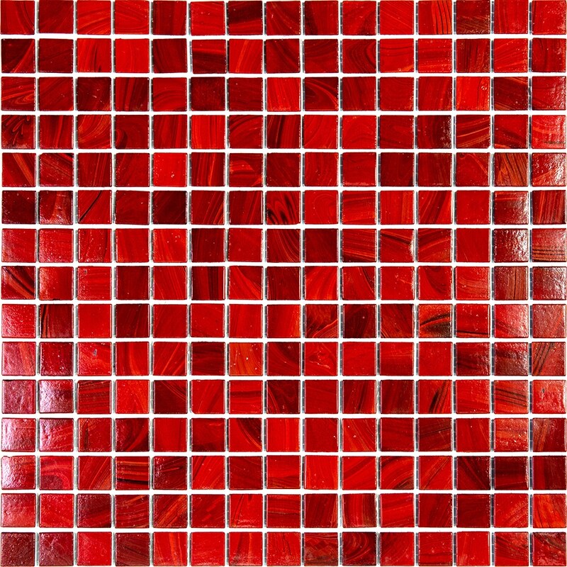 Dune 12 in. x 12 in. Glossy Ruby Red Glass Mosaic Wall and Floor Tile