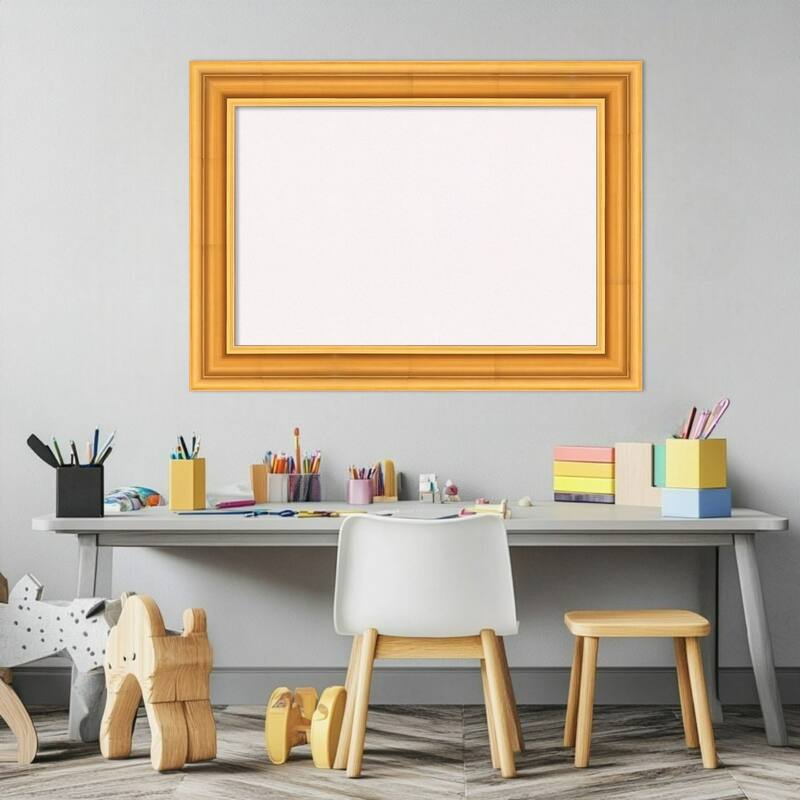 Sierra Gold Wood Framed Cork Board - Bulletin Board, Organization Board, Pin Board