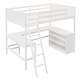 preview thumbnail 28 of 55, Full Size Loft Bed with Desk & Shelves - Multi-Functional Wooden Bed