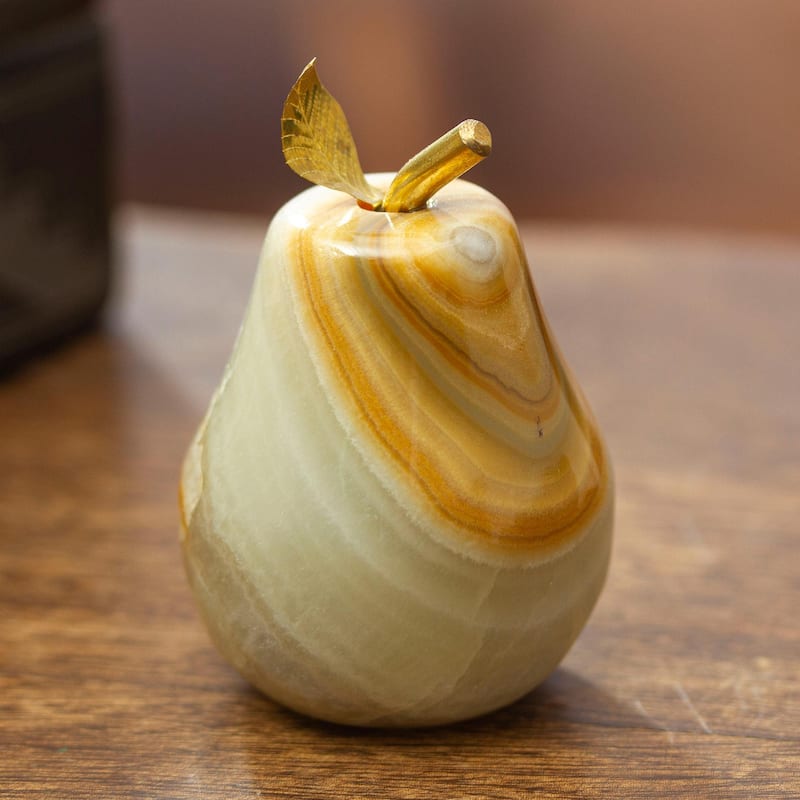 Novica Handmade Eris Pear Onyx Sculpture