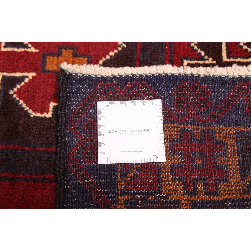 ECARPETGALLERY Hand-knotted Teimani Red Wool Rug - 3'7 x 6'3
