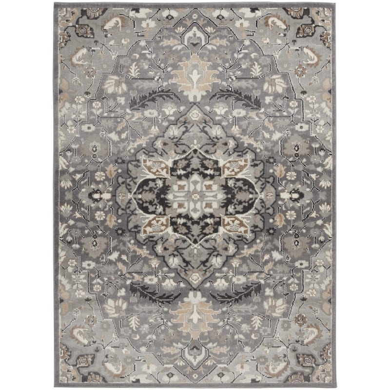 Keluc Power Loomed Floral Non Skid Low Pile Area Rug By HomeRoots