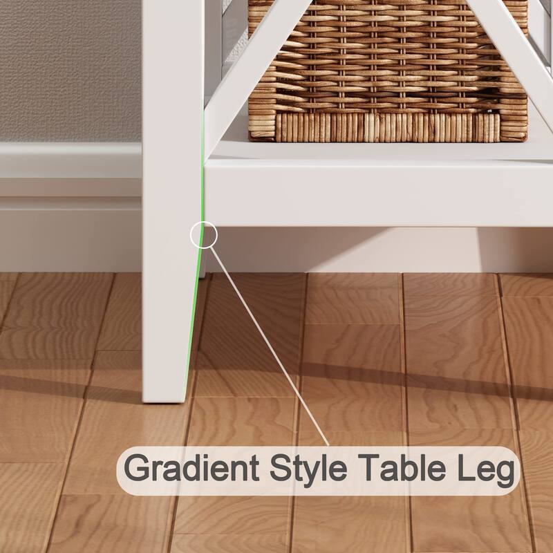 2-Drawer End Table, Flip Top Narrow End Table with Drawer, Accent Small Side Table Nightstand for Small Space