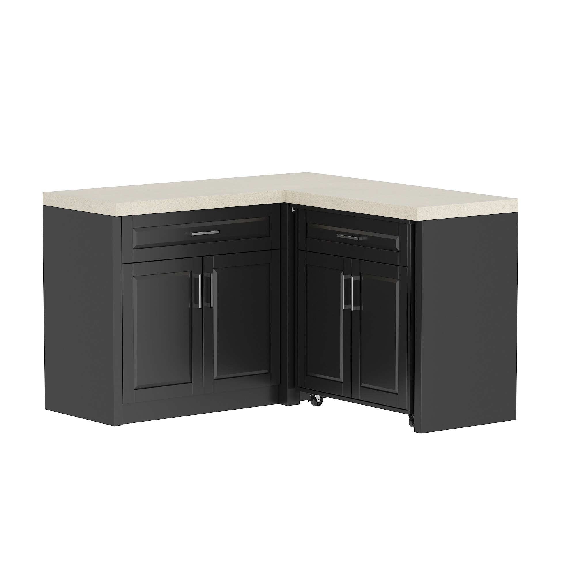 keichan’s* Xzkai Blue Wood 47 in. Kitchen Island with Extendable Dining Table